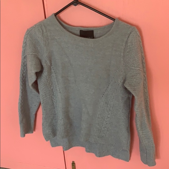 Cynthia Rowley wool cable knit grey sweater size M - Picture 1 of 4